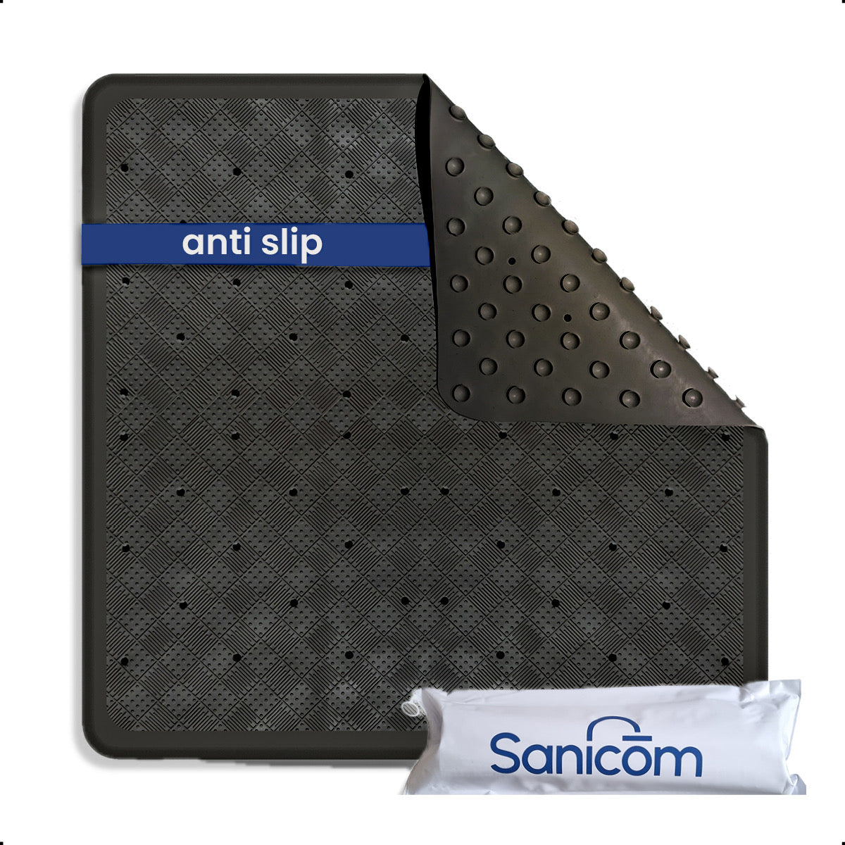 Douchemat - Antislip Mat - Antislipmat Douche - Badmat - Schimmelbestendig - Met Zuignappen - Wasbaar - Zwart