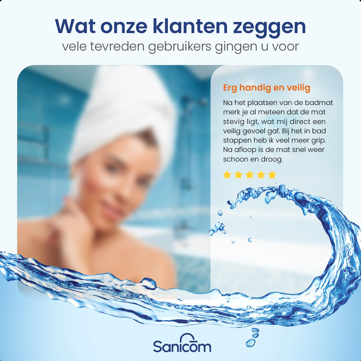 Antislip douchemat - Zwart 100x40 CM