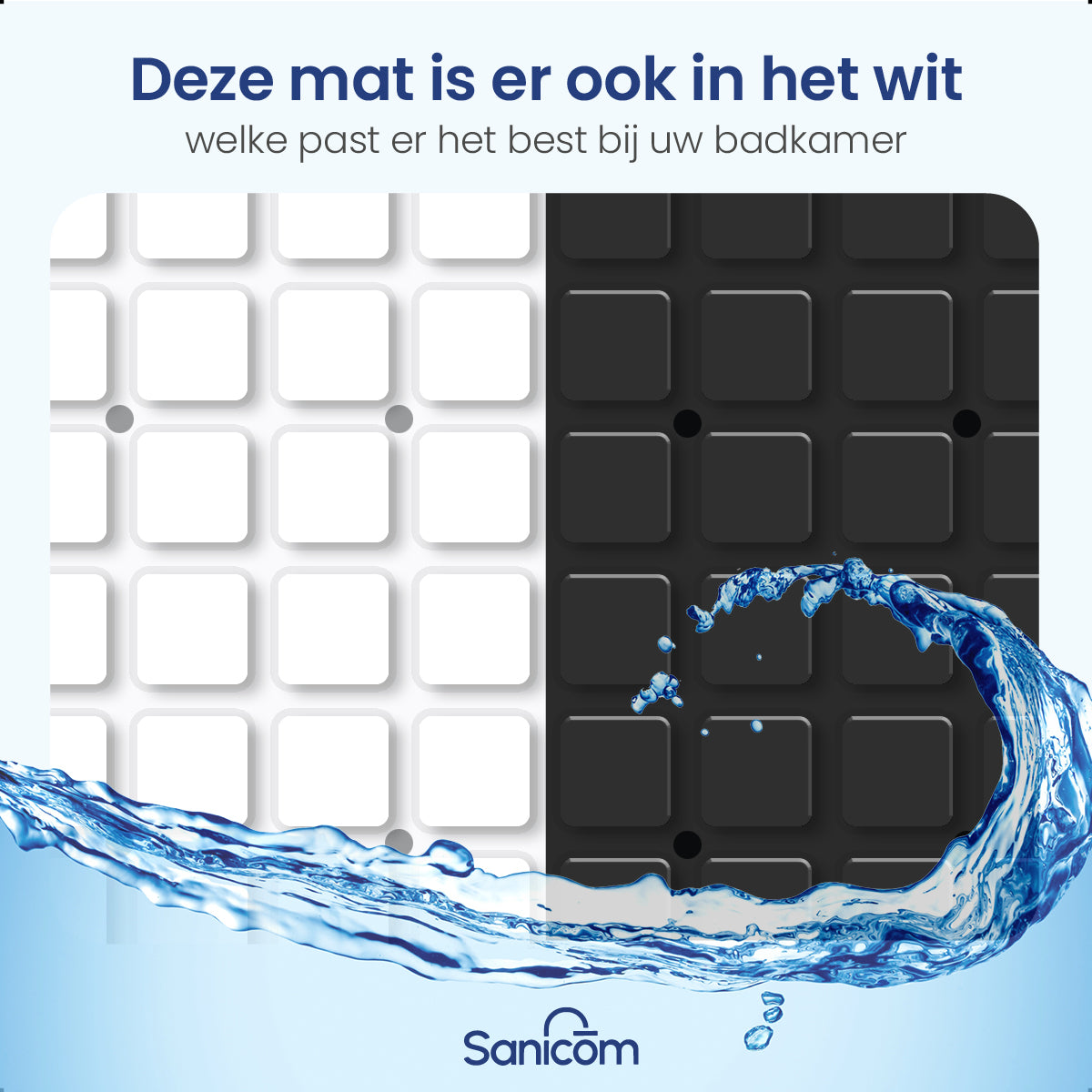 Antislip douchemat - Zwart 100x40 CM