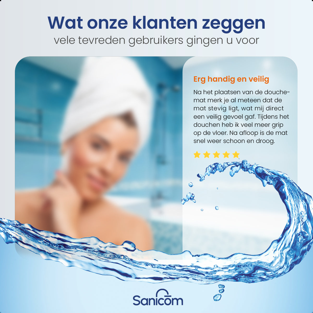 Antislip douchemat - Wit 53x53 CM