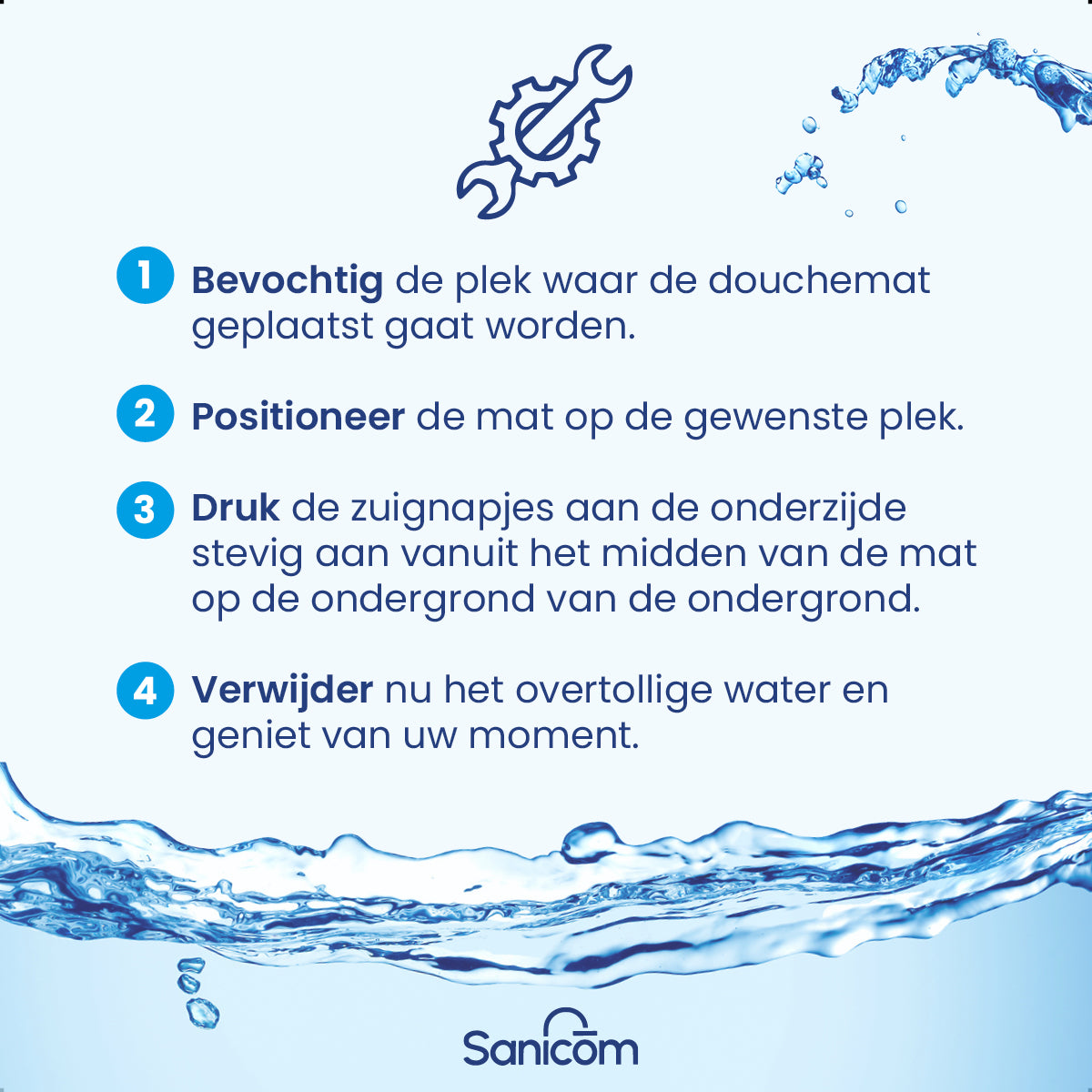 Antislip douchemat - Wit 53x53 CM