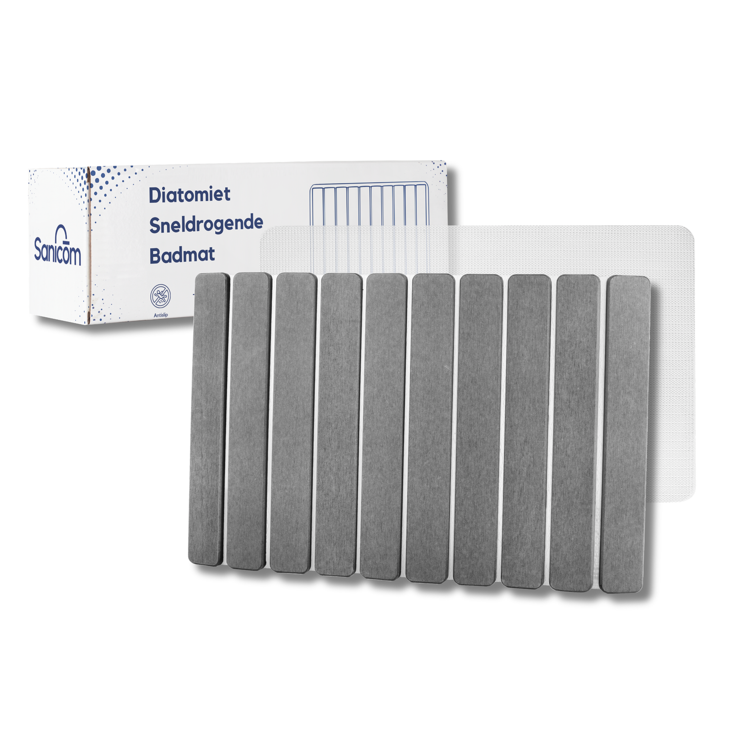 Diatomite Badmat – Badkamermat – Opvouwbaar – Donkergrijs
