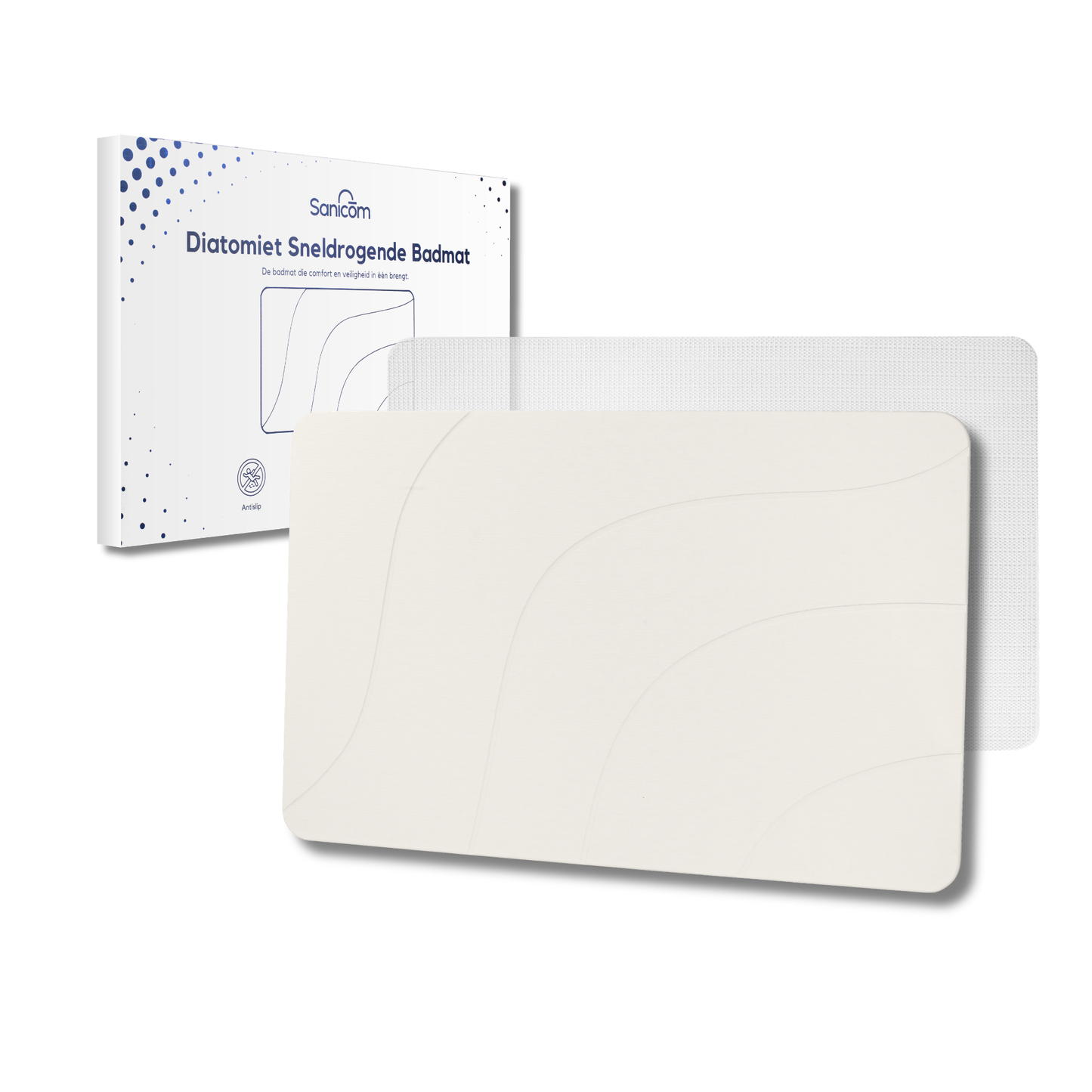 Diatomite Badmat – Badkamermat – Wit/Beige