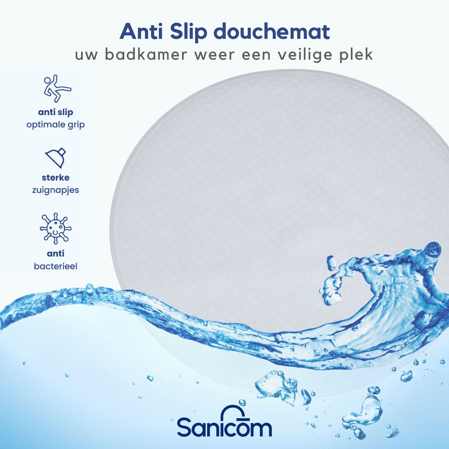 Antislip douchemat - Wit ⌀55