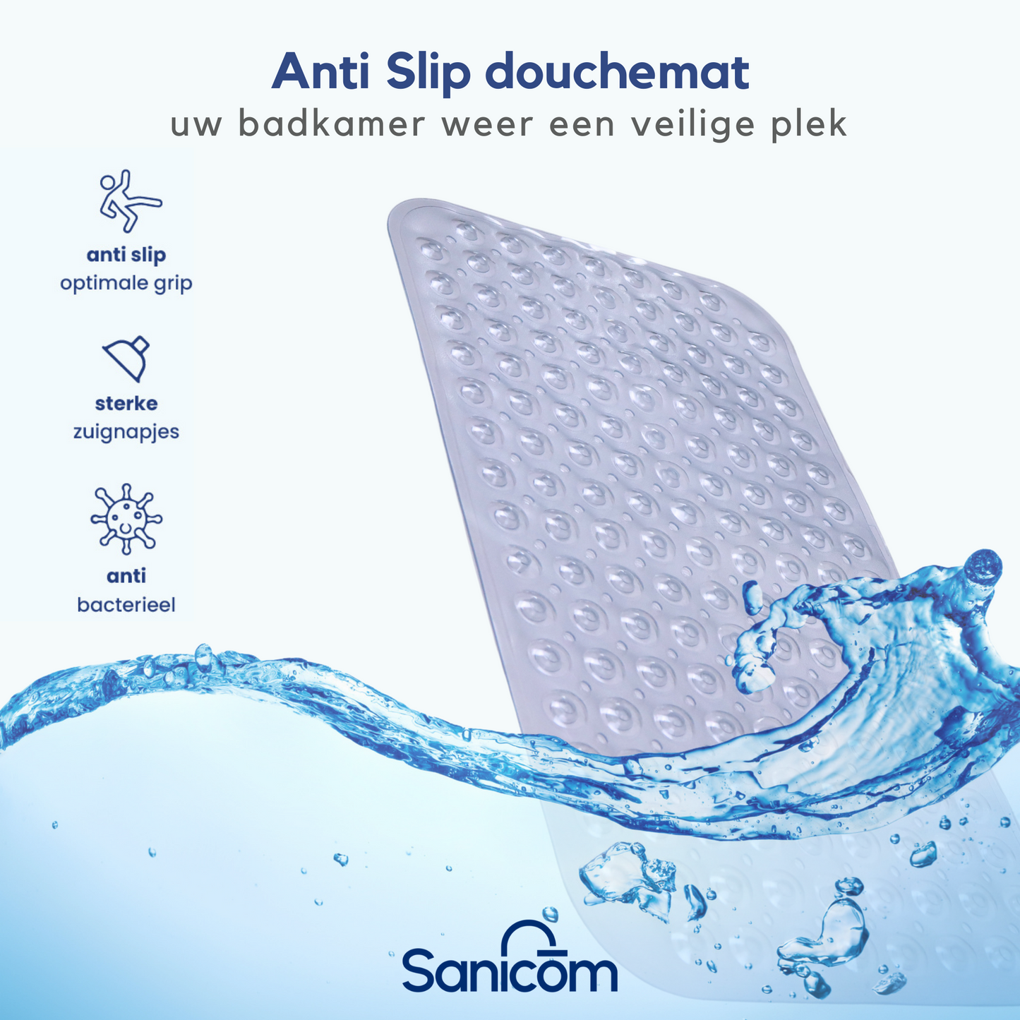 Antislip douchemat - Transparant 70x40 CM