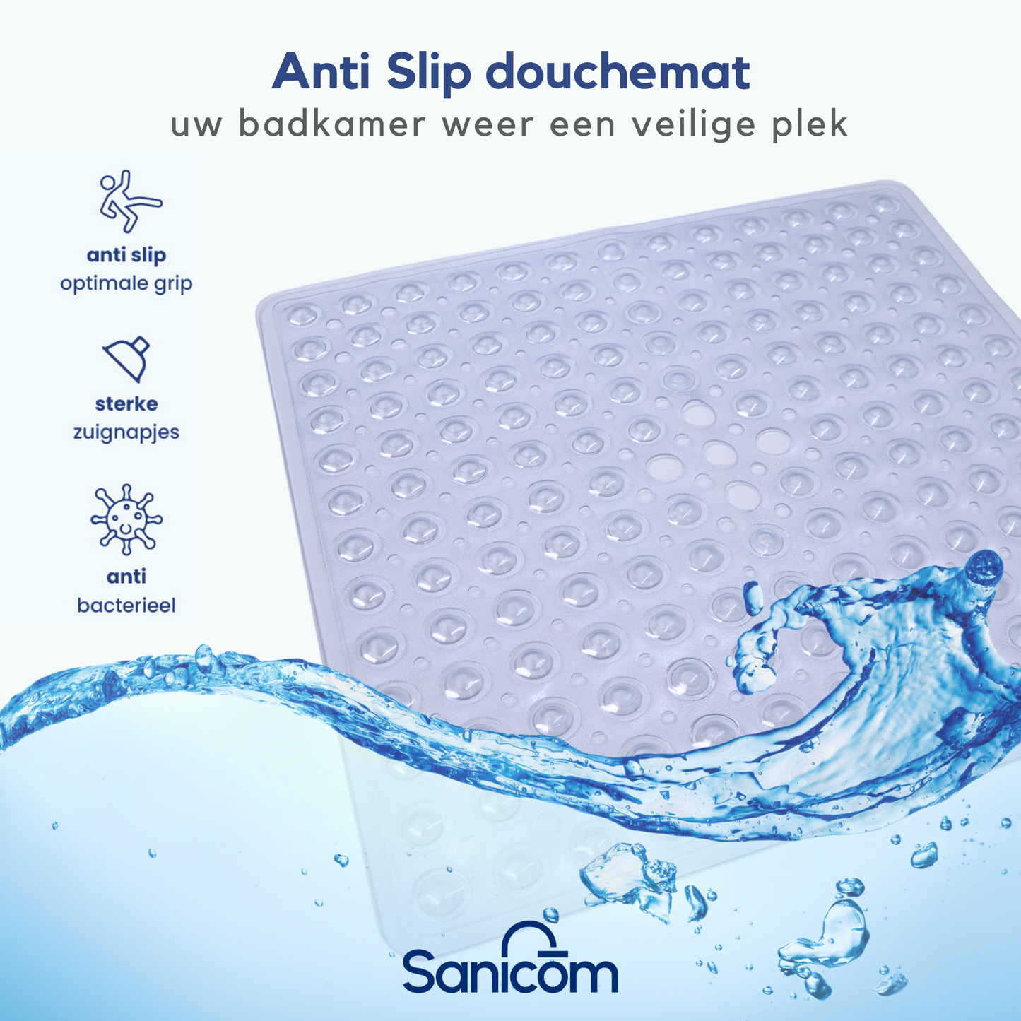 Antislip douchemat - Transparant ⌀55