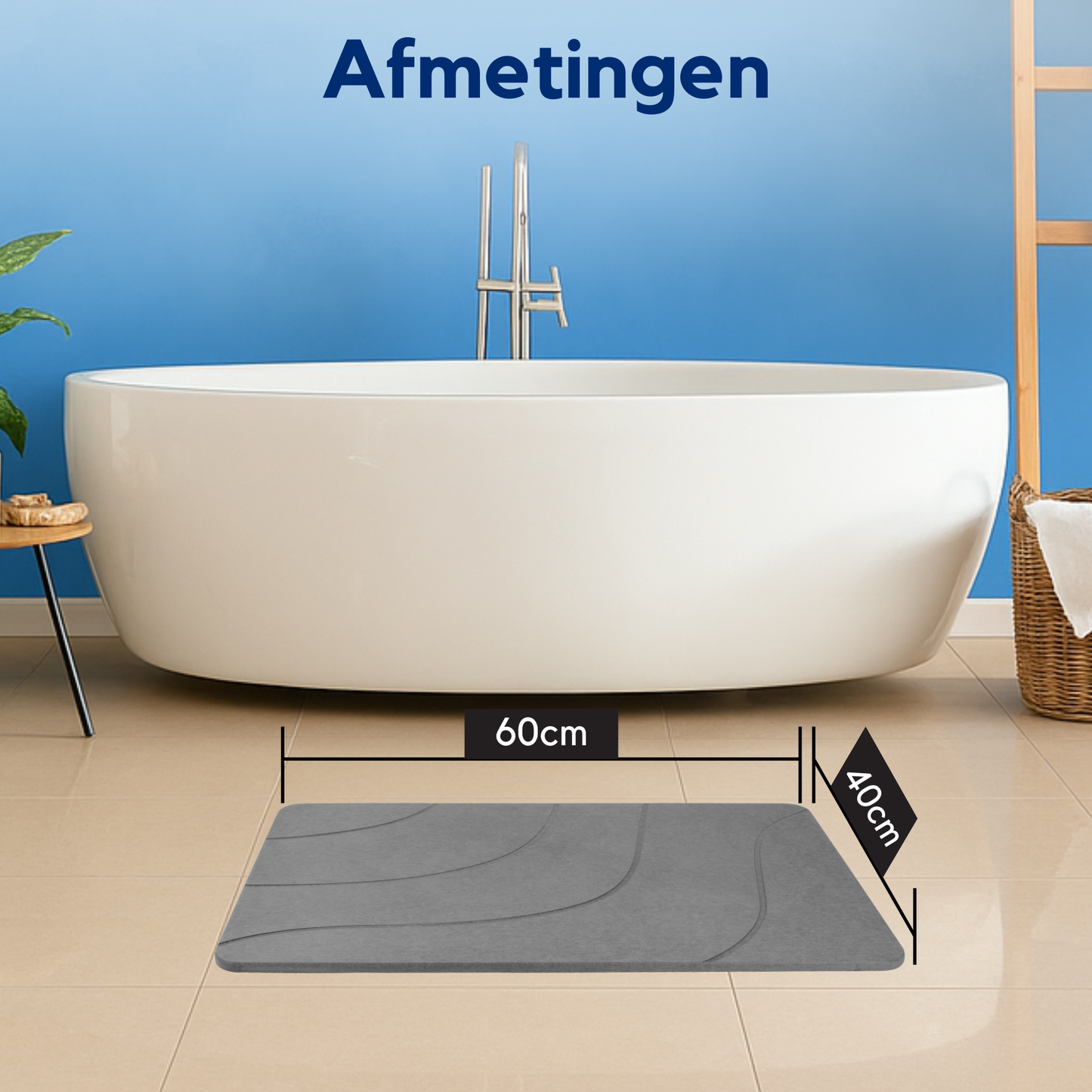 Diatomite Badmat – Badkamermat – Donkergrijs