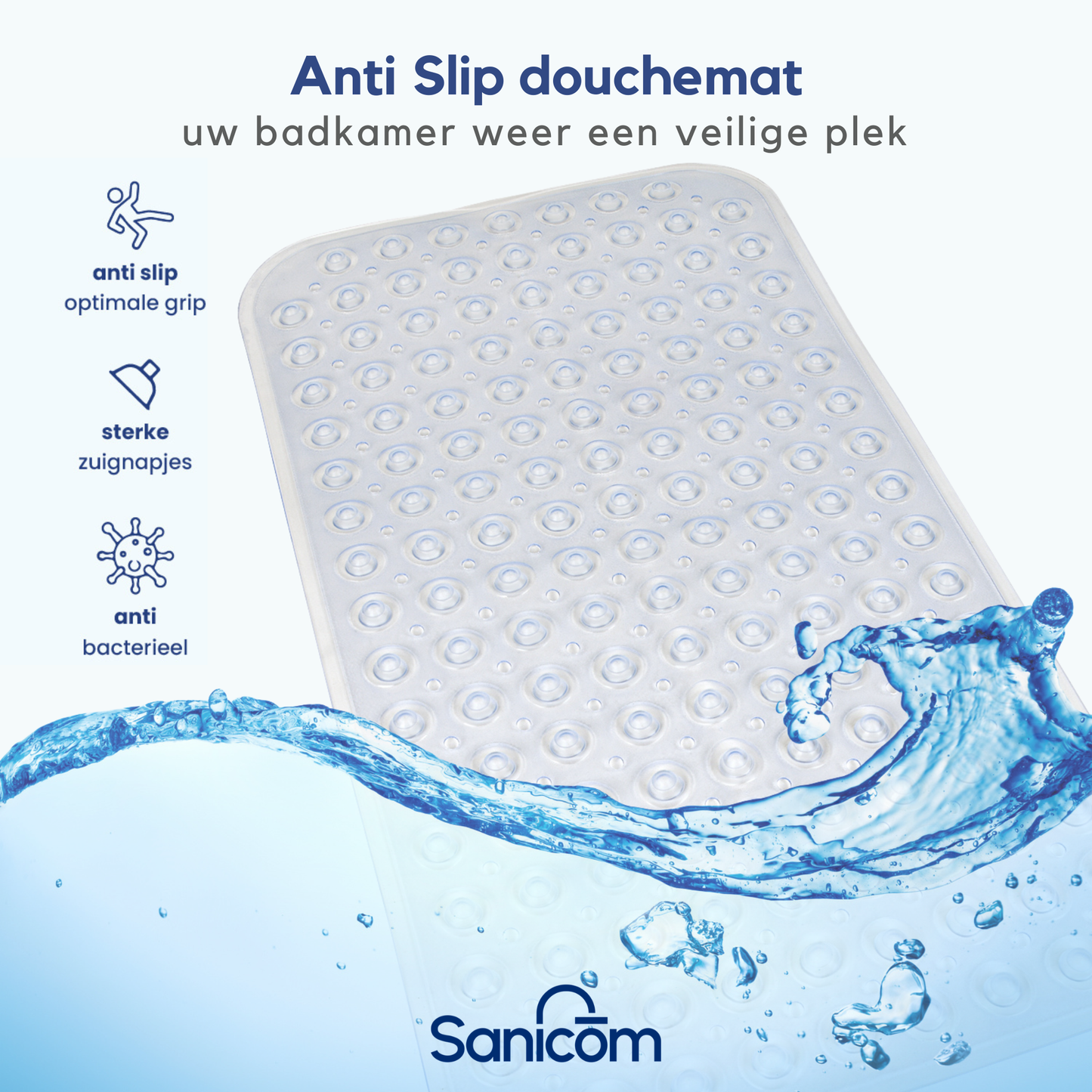 Antislip douchemat - Transparant 70x40 CM