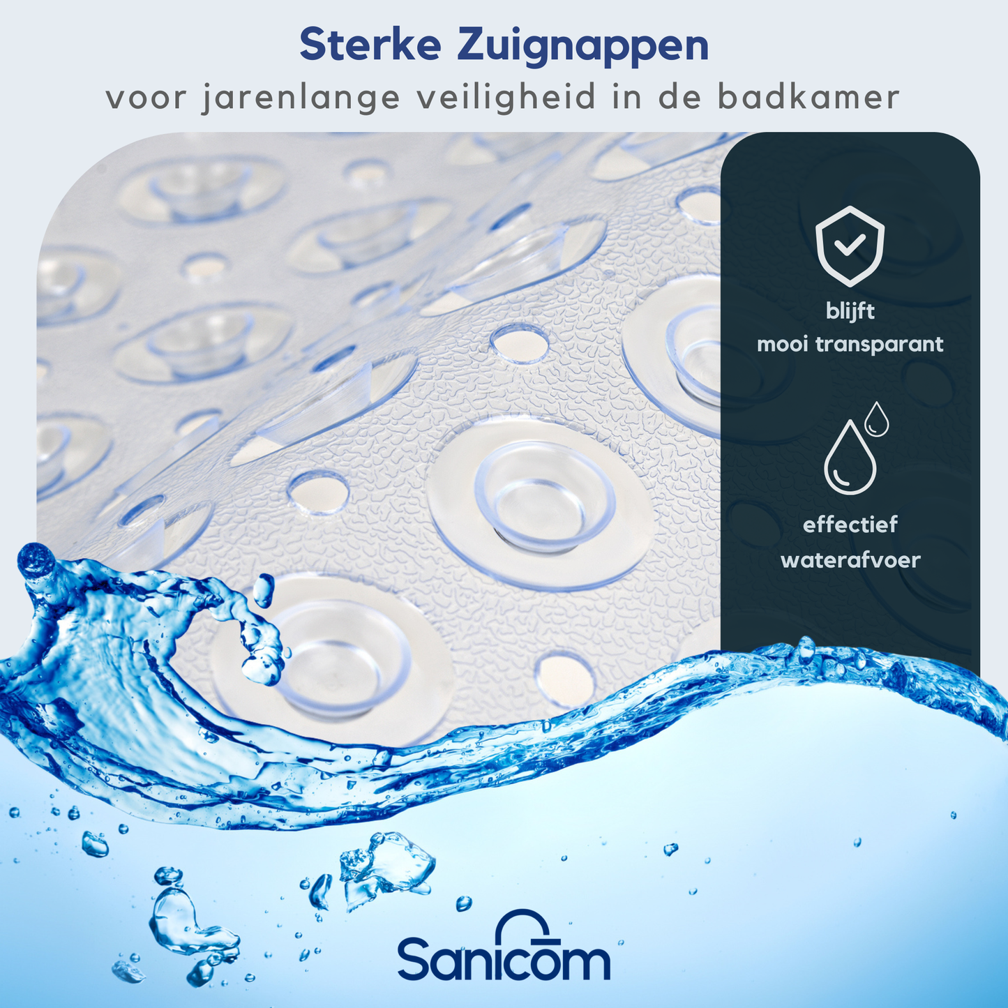 Antislip douchemat - Transparant 70x40 CM