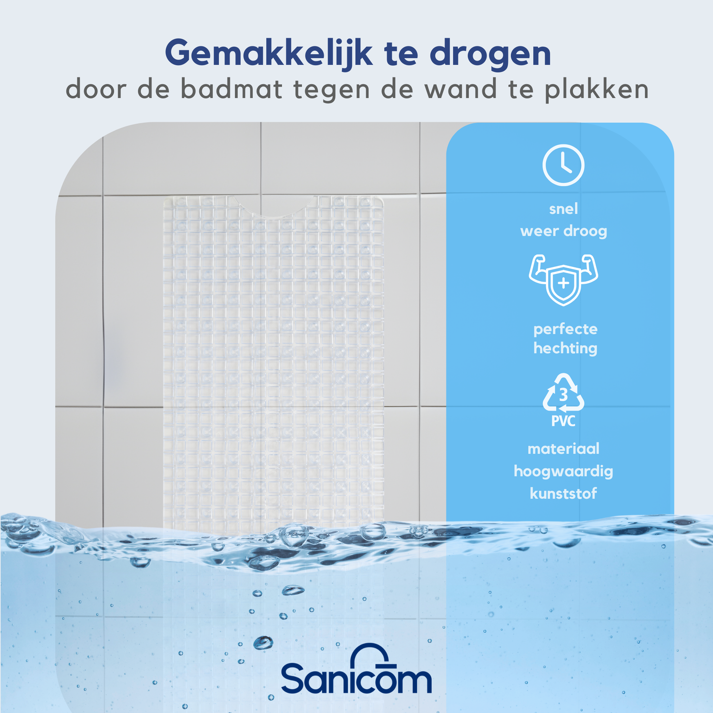 Antislip douchemat - Transparant 100x40CM