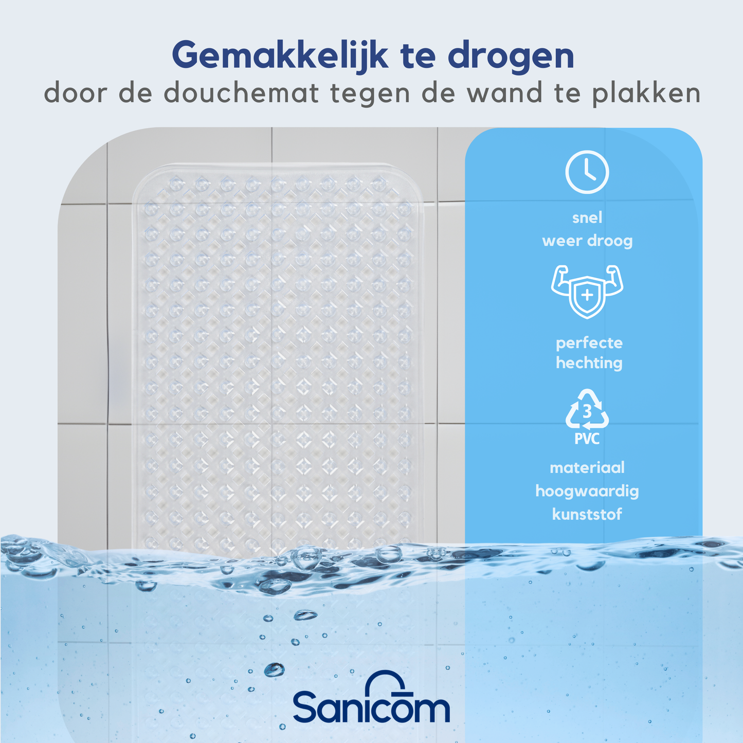 Antislip douchemat - Transparant 88x40 CM