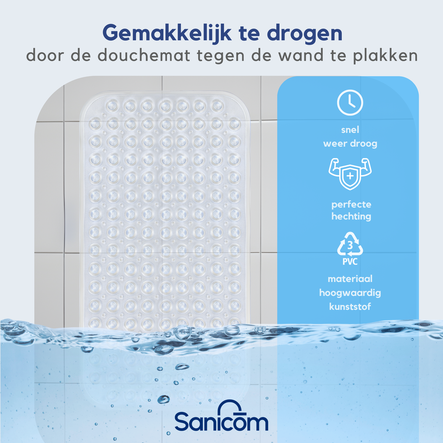 Antislip douchemat - Transparant 70x40 CM