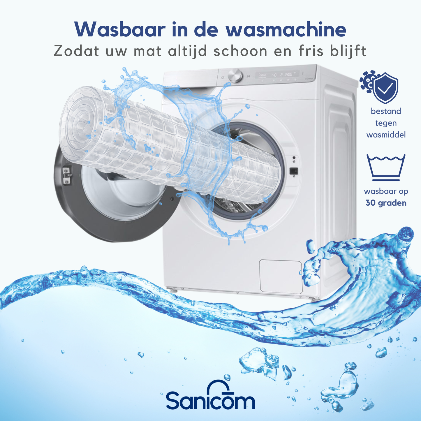 Antislip douchemat - Transparant 100x40CM