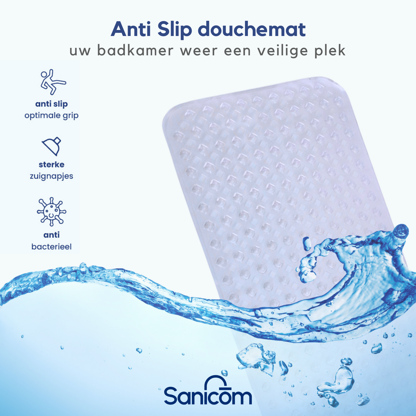 Antislip douchemat - Transparant 88x40 CM